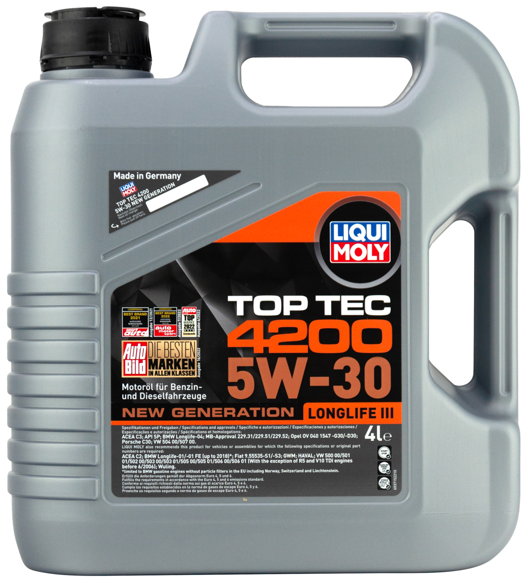 Liqui Moly 3715 масло моторное Top Tec 4200 SAE 5W30 SP SN/C3 4L