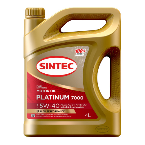 Масло моторное Sintoil/Sintec Platinum SAE 5W40 SN/CF 4L (№801941)