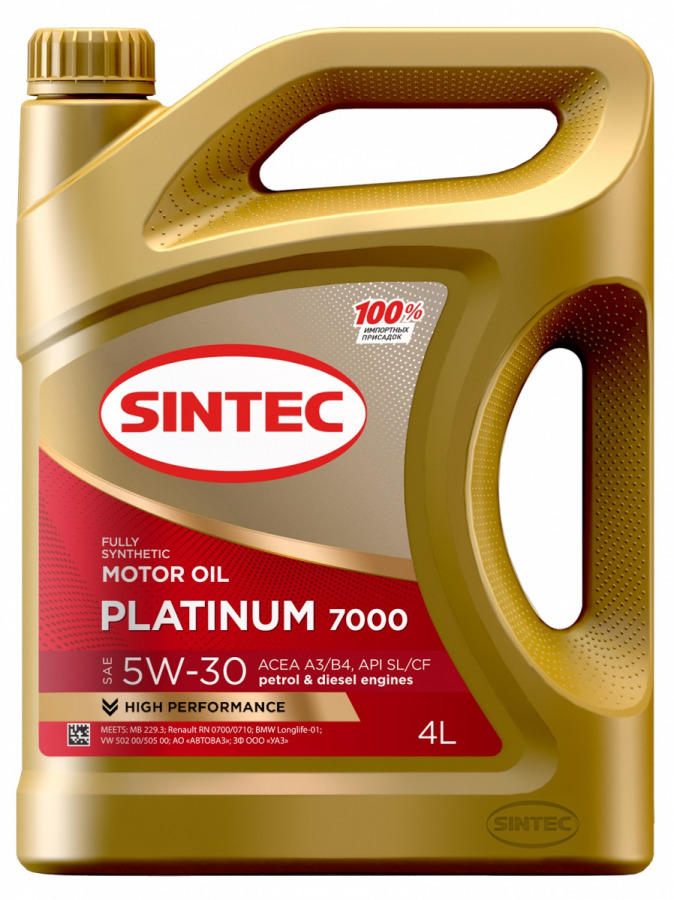Масло моторное Sintec Платинум 7000 SAE 5W30 4L