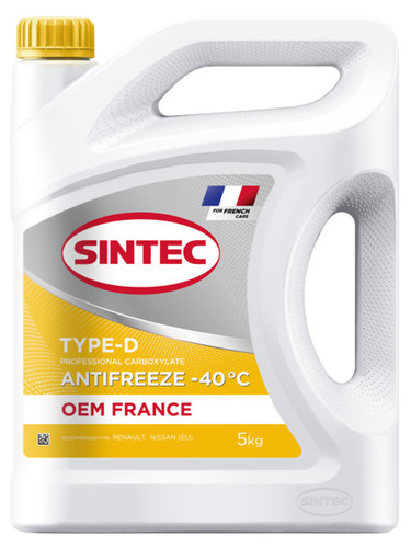 Антифриз Sintec OEM France Type-D жёлтый 5л. (№6145014)