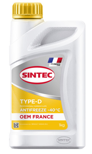 Антифриз Sintec OEM France Type-D жёлтый 1л. (№6145013)