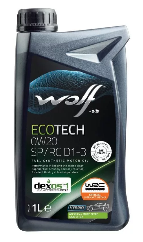 Масло моторное WOLF ECOTECH SAE 0W20 SP/RC D1-3 1L (1049889)