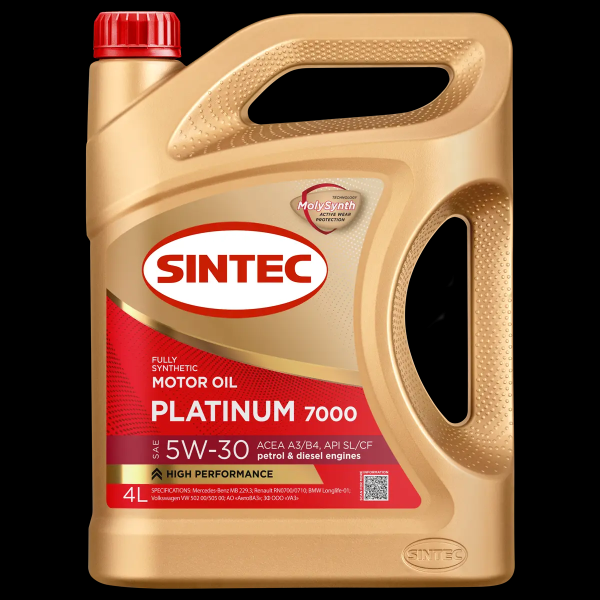Масло моторное Sintec Platinum 7000 SAE 5W30 SL/CF 4L (№600144)