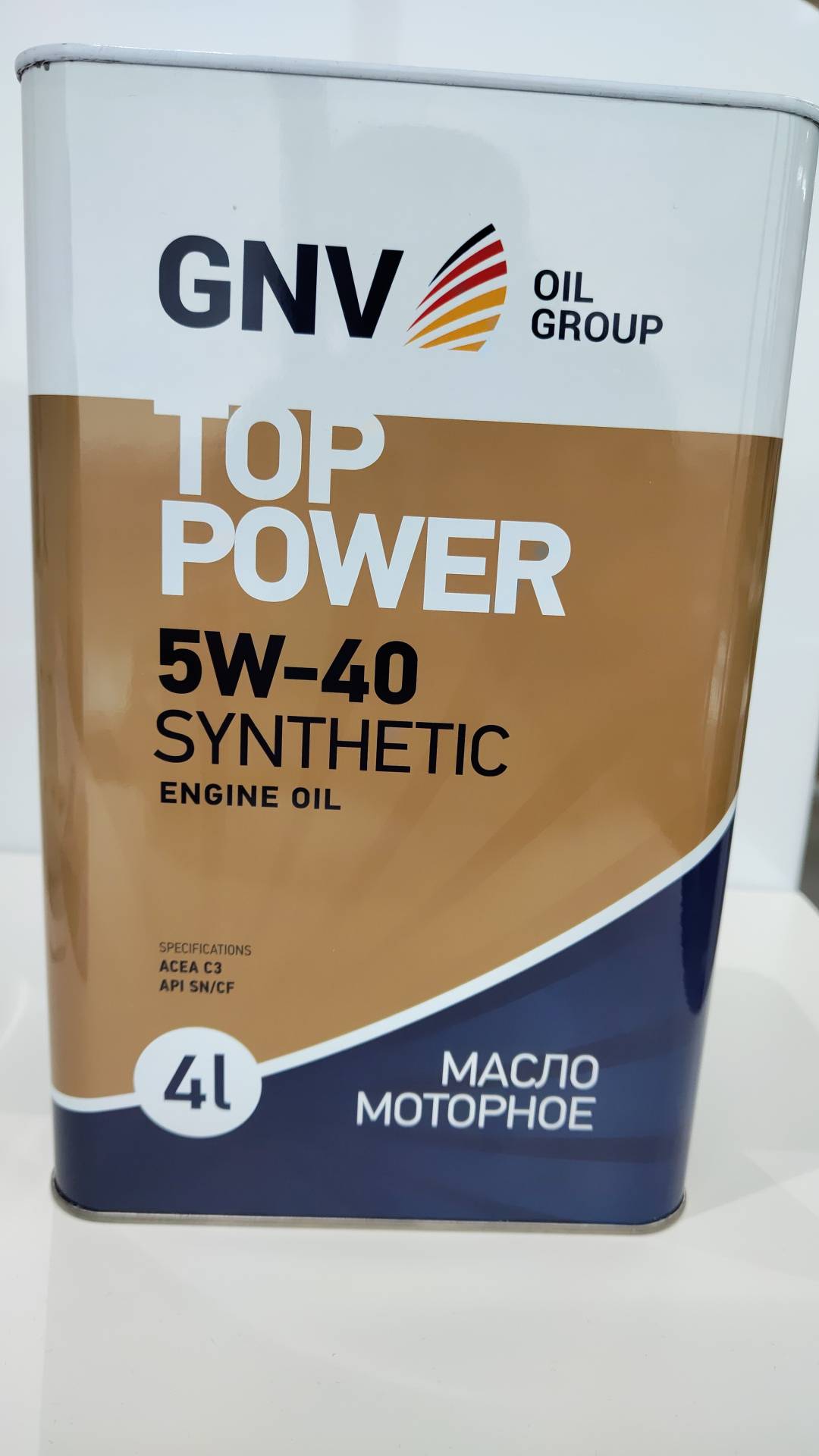 Масло моторное GNV TOP POWER SAE 5W40 SN/CF 4L