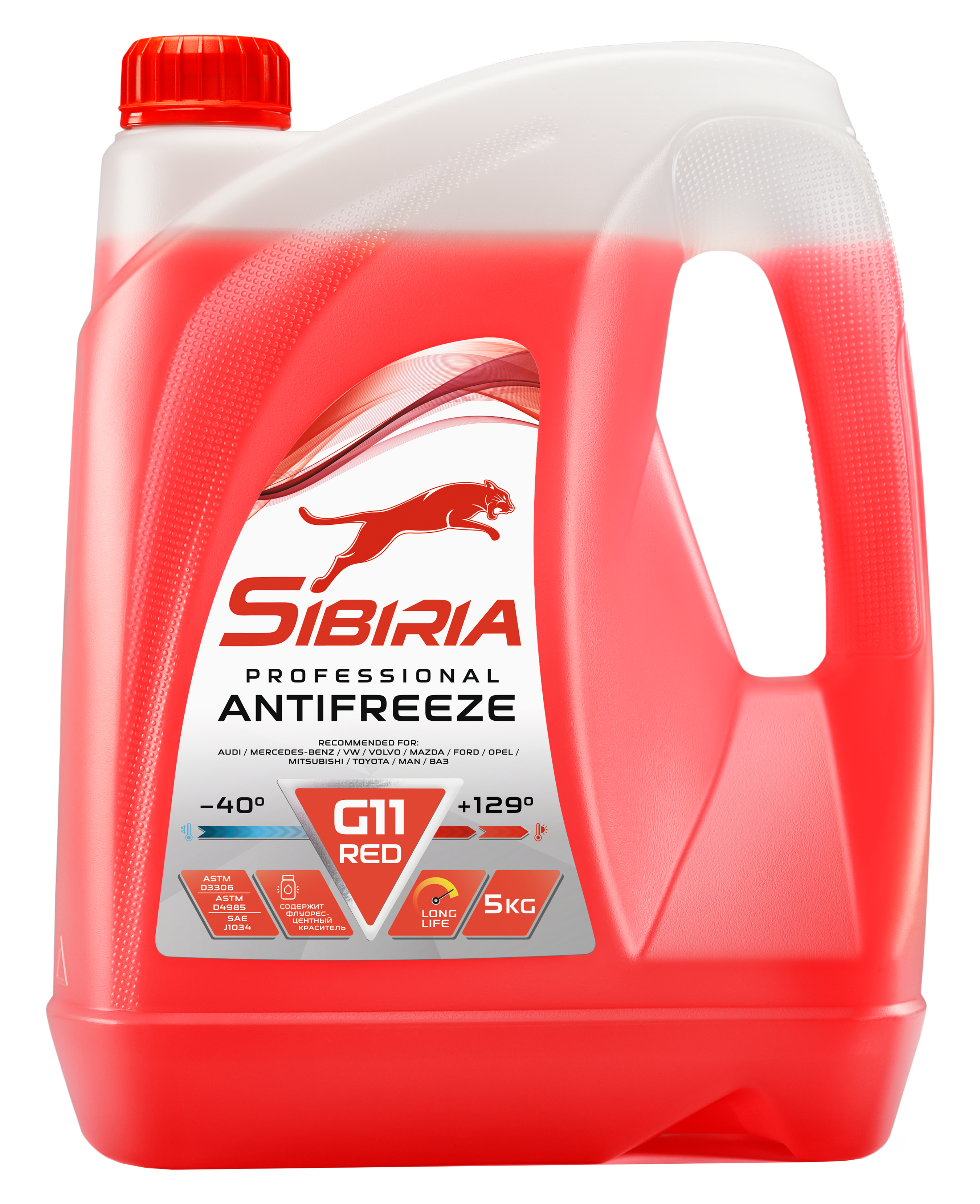 Антифриз SIBIRIA-40 G11 красный 5л.