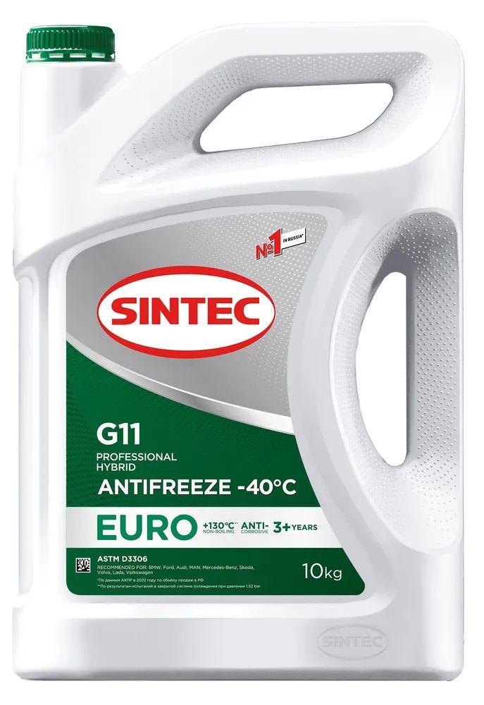 Антифриз Sintec EURO G11 зелёный 10л.