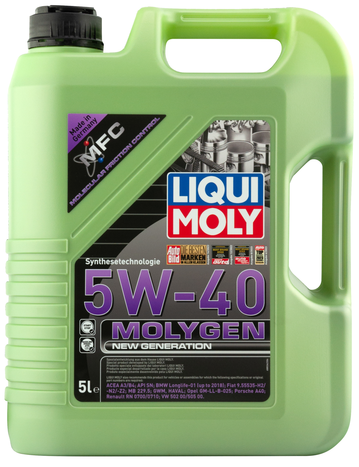 Liqui Moly 8536 масло моторное Molygen New Generation SAE 5W40 5L